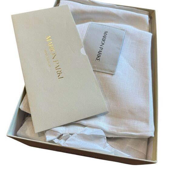 Revolve Marion Parke Lottie Glitter Strappy Flared Stiletto Sandals in Chalk 40 - Picture 9 of 12